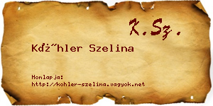 Köhler Szelina névjegykártya
